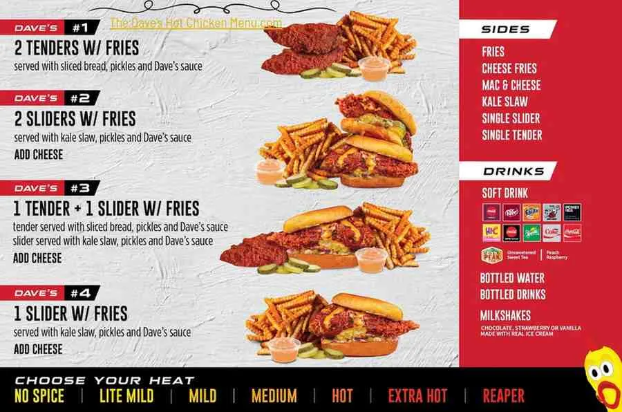 Daves Hot Chicken Menu